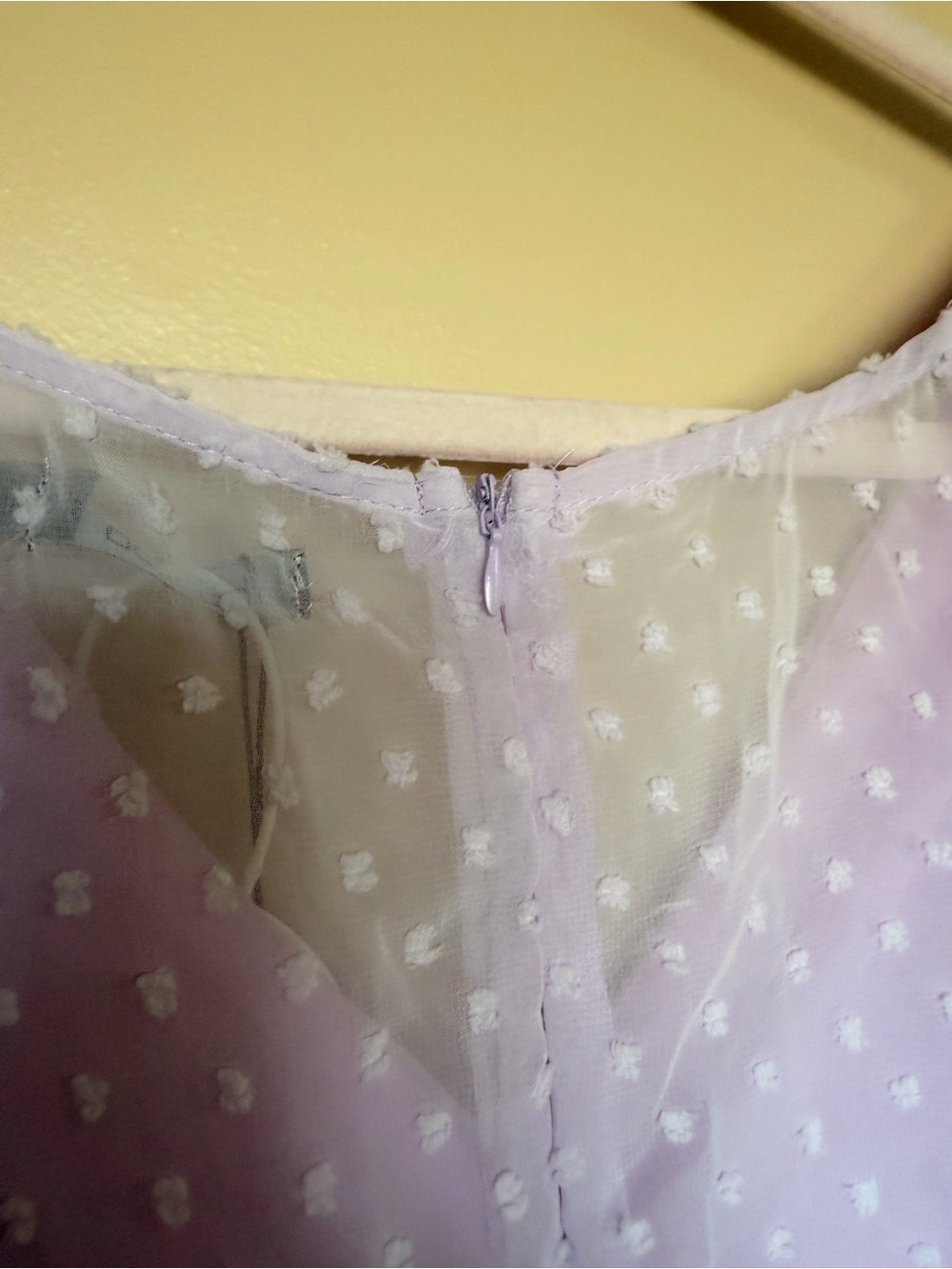 Boohoo Lilac Swiss Dot Mini Dress - Picture 4 of 5